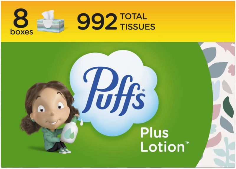 Photo 1 of 
Puffs Plus Lotion Facial Tissue, 8 Family Boxes, 124 Facial Tissues per Box (992 Tissues Total)

