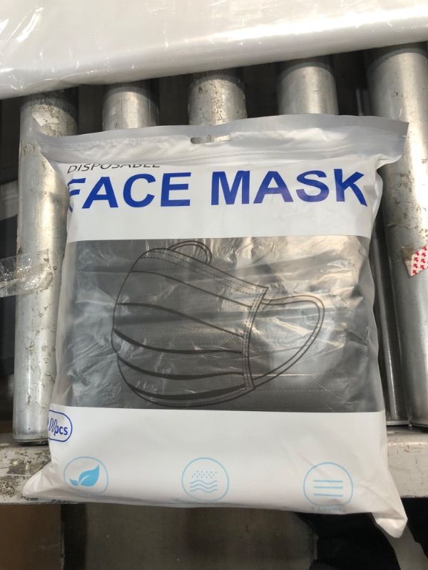 Photo 2 of 10-PACK
100Pcs Disposable Face Masks, Black Face Mask, 3 Ply Disposable Mask