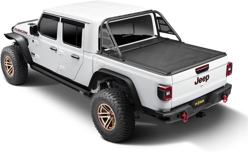 Photo 1 of ***RAIL SIZE UNKNOWN***Rugged Ridge 13550.35 Armis Retractable Bed Cover fits 2020-2023 Jeep Gladiator with Factory Trail Rail System damaged
