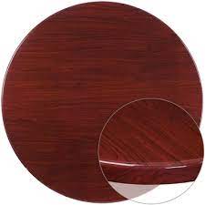 Photo 1 of 48" Round High-Gloss Mahogany Resin Table Top with 2" Thick Drop-Lip
