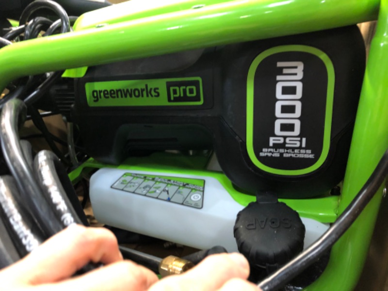 Photo 3 of **SEE COMMENTS**
Greenworks 3000 PSI (1.1 GPM) TruBrushless Electric Pressure Washer (PWMA Certified)
