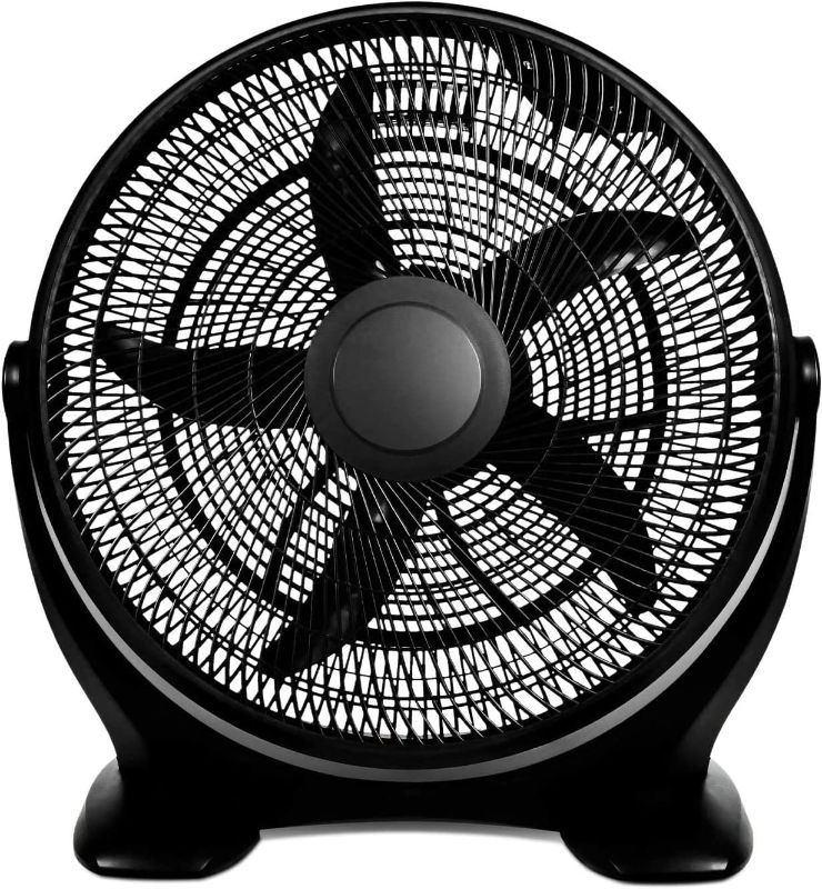 Photo 1 of 20 Inch 3-Speed Plastic Floor Fans Quiet for Home Commercial, Residential, and Greenhouse Use, Outdoor/Indoor, Black
