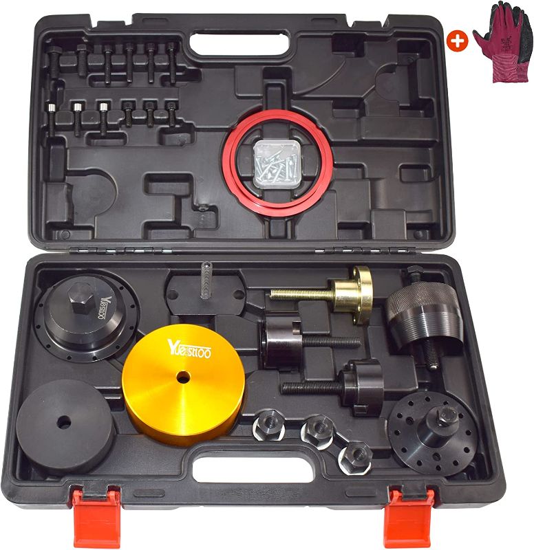 Photo 1 of **DAMAGED CASE** Yuesstloo Crankshaft Front Rear Oil Seal Remover Installer Kit, Compatible with BMW N20 N26 N40 N42 N45 N45T N46 N52 N53 N54 N55 Engine, with Carrying Case & Gloves
