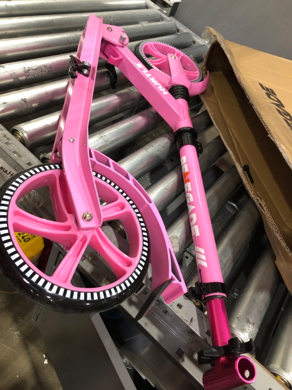 Photo 2 of **Missing Handle** Hurtle Renegade HURTSPK.5 Lightweight Foldable Teen and Adult Adjustable Ride On 2 Wheel Transportation Commuter Kick Scooter, Pink