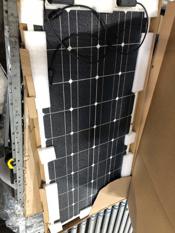 Photo 1 of 100-Watt 12-Volt Flexible Monocrystalline Solar Panel Bendable Off-Grid Charger for Marine RV Cabin Van Uneven Surfaces