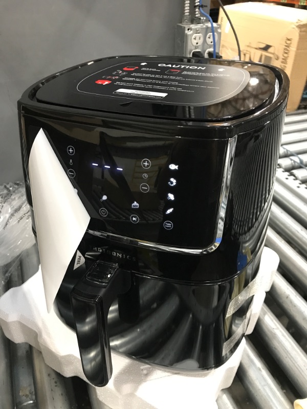 Photo 2 of Air Fryer, 6 QT Camping Air Fryers Portable with 50 Recipes, One Touch Setting with 11 Cooking Functions and Voice Reminder, Dishwasher Safe
