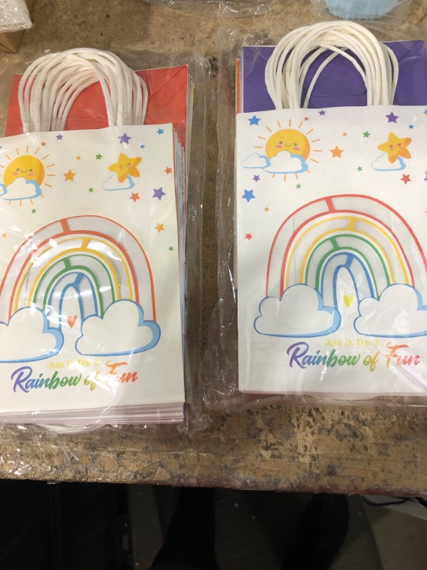 Photo 2 of 2 ITEMS, 18 Pack Rainbow Party Favor Bags for Kids Birthday BUNDLE