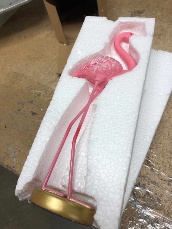 Photo 2 of Artconal Pink Flamingo Statue Summer Tropical Decor - 10 inch Flamingo Sculpture Art Piece Table Centerpiece, Anniversary Love Flamingo Gifts for Woman(Stand on One Leg)