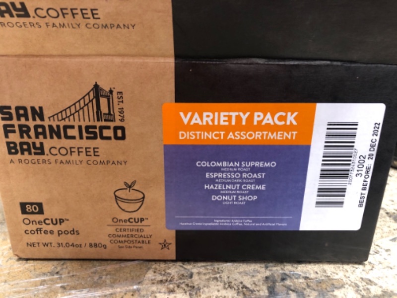 Photo 1 of 
San Francisco Bay Compostable Coffee Pods - Variety Pack (80 Ct) K Cup Compatible including Keurig 2.0, French, Breakfast, Fog, Organic Rainforest