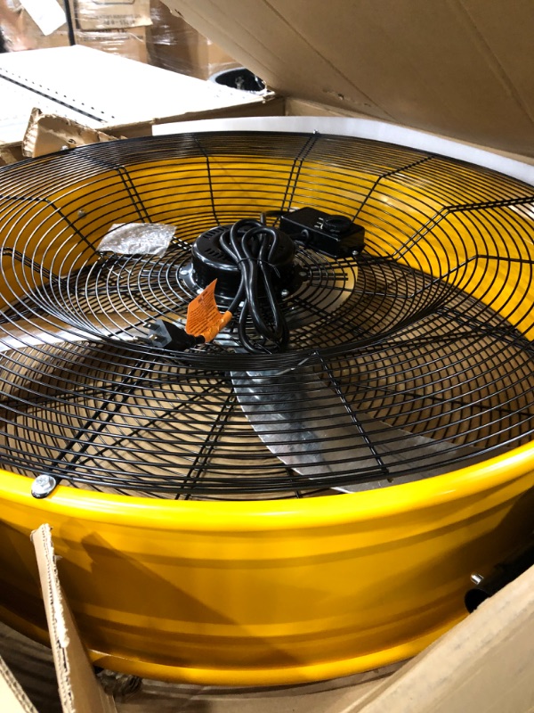 Photo 3 of Simple Deluxe 30 Inch Heavy Duty Metal Industrial Drum Fan, 3 Speed Air Circulation for Warehouse, Greenhouse, Workshop, Patio, Factory and Basement - High Velocity , Yellow
