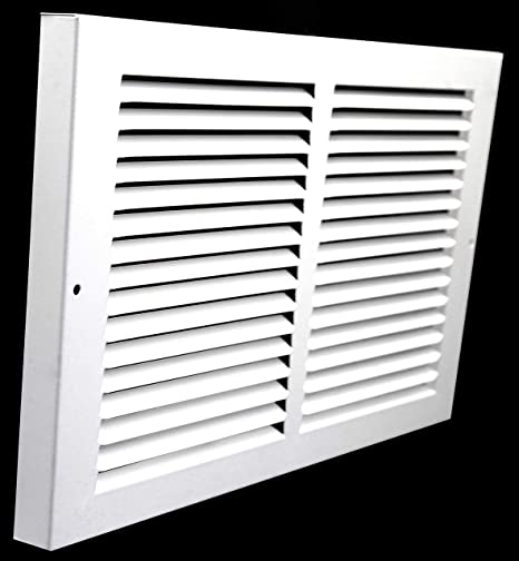 Photo 1 of 26" X 8" Baseboard Return Air Grille - HVAC Vent Duct Cover - 7/8" Margin Turnback for Flush Fit with Baseboard Work - White [Outer Dimensions: 25.75" Width X 9.75" Height]
