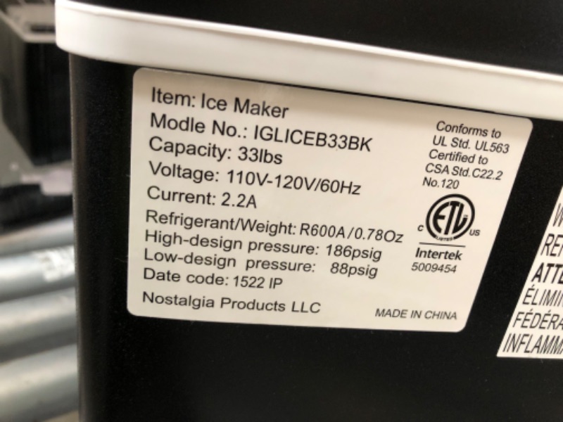 Photo 4 of Igloo 33 Lb Ice Maker, One Size , Black
