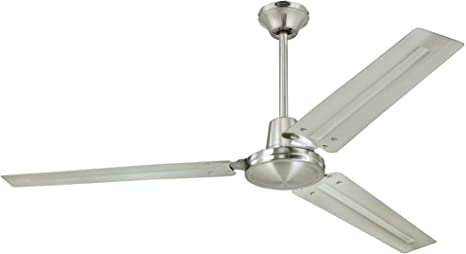 Photo 1 of ***PARTS ONLY*** Westinghouse Lighting Westinghouse 7861400 Industrial 56-Inch Three Indoor Ceiling Fan, Brushed Nickel Steel Blades
