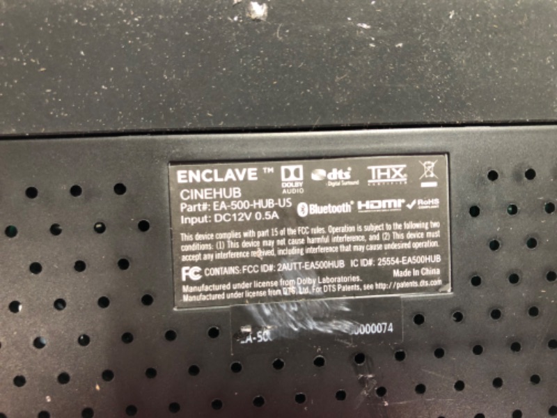 Photo 16 of **NOT FUNCTIONAL!! Enclave CineHome PRO 5.1 Wireless Home Theater Surround Sound System for TV - THX, 24 Bit Dolby Digital, DTS, and WiSA Certified - CineHub Edition - Plug and Play Home Theater
