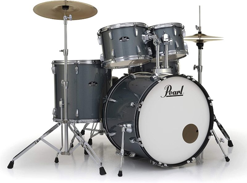 Photo 1 of Pearl Roadshow Drum Set 5-Piece Complete Kit with Cymbals and Stands, Charcoal Metallic (RS525SC/C706)
