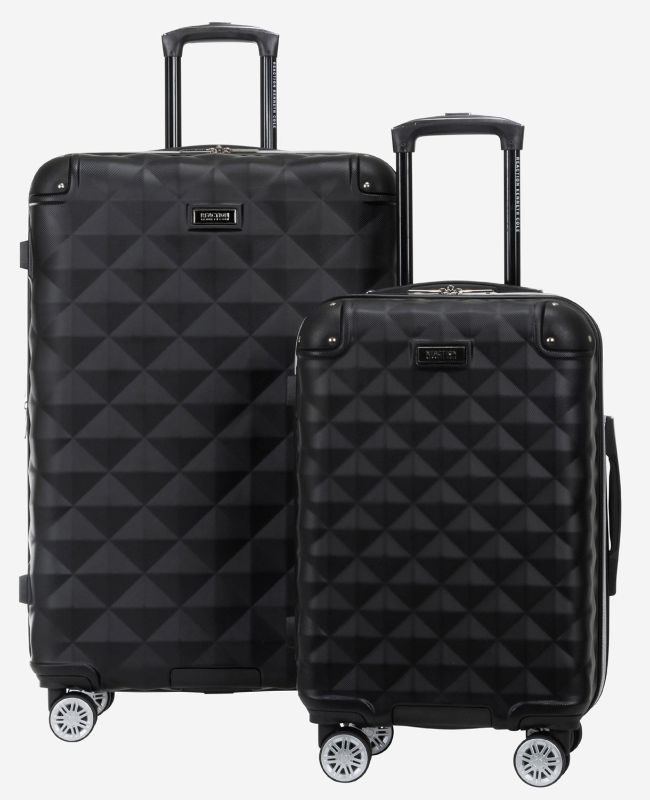 Photo 1 of Kenneth Cole | Diamond Tower 2-Pc. Set 20-Inch + 28-Inch Hardside Expandable Suitcase in Black
