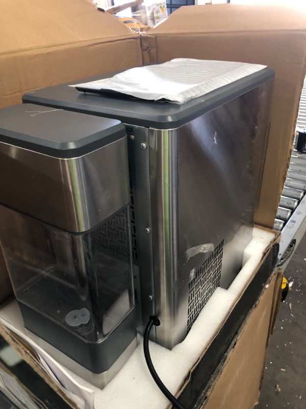 Photo 4 of GE Profile Opal | Countertop Nugget Ice Maker with Side Tank | Portable Ice Machine Makes up to 24 Lbs. of Ice per Day | Stainless Steel Finish
