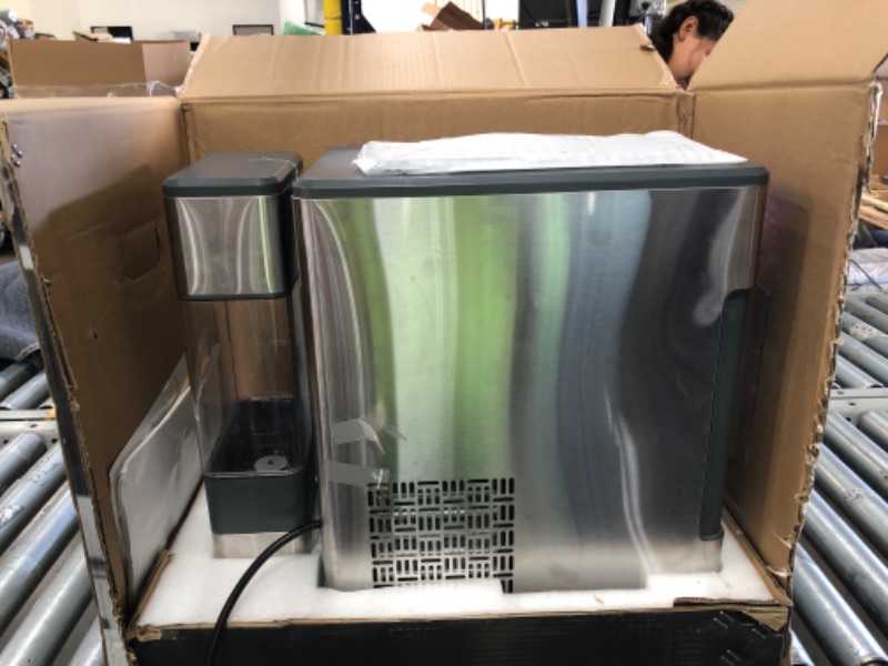 Photo 2 of GE Profile Opal | Countertop Nugget Ice Maker with Side Tank | Portable Ice Machine Makes up to 24 Lbs. of Ice per Day | Stainless Steel Finish
