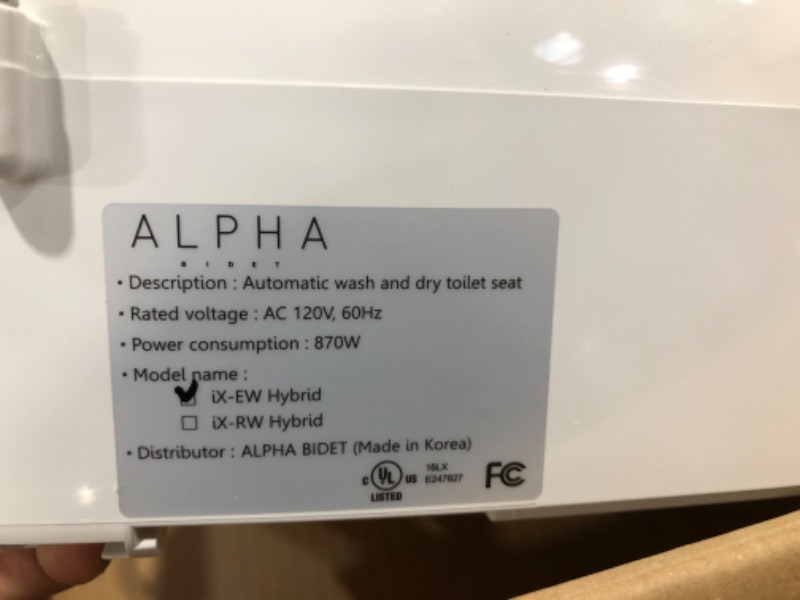 Photo 3 of ALPHA BIDET iX Hybrid Bidet Toilet Seat in Elongated White | Endless Warm Water | Stainless Steel Nozzle | 4 Wash Functions | LED Nightlight | Warm Air Dryer | Wireless Remote | Oscillation and Pulse
