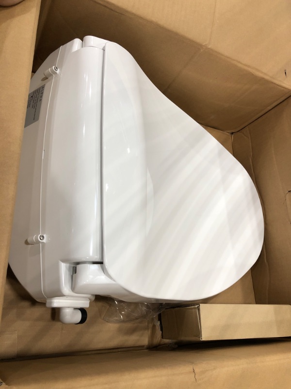 Photo 2 of ALPHA BIDET iX Hybrid Bidet Toilet Seat in Elongated White | Endless Warm Water | Stainless Steel Nozzle | 4 Wash Functions | LED Nightlight | Warm Air Dryer | Wireless Remote | Oscillation and Pulse
