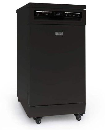 Photo 1 of 18 in., Black, 120 Volt, Portable Dishwasher With 8-Place Setting Capacity
