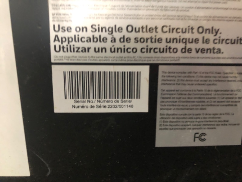 Photo 5 of PARTS ONLY  *** USED: Honeywell Portable Air Conditioner w Heat Pump, Dehumidifier & Fan, Cools & Heats Rooms Up to 700 Sq. Ft. w Remote & Advanced LED Display, MN4HFS9 15.2"D x 18.1"W x 29.4"H

