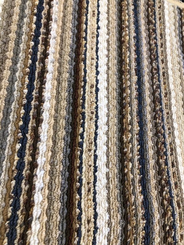 Photo 1 of 3'x12' Striped brown runner rug