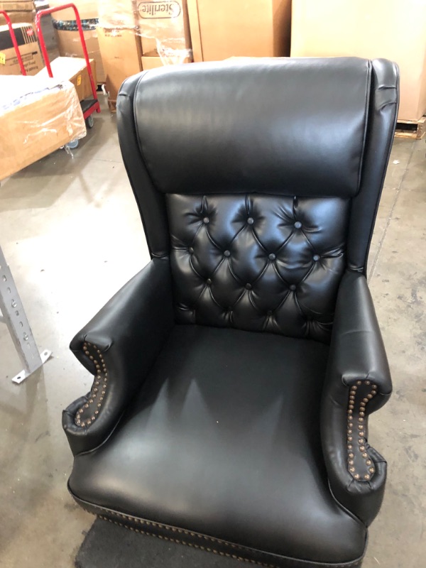 Photo 9 of Flash Furniture High Back Traditional Tufted Black Leather Executive Swivel Office Chair