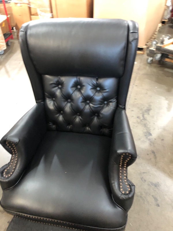 Photo 6 of Flash Furniture High Back Traditional Tufted Black Leather Executive Swivel Office Chair