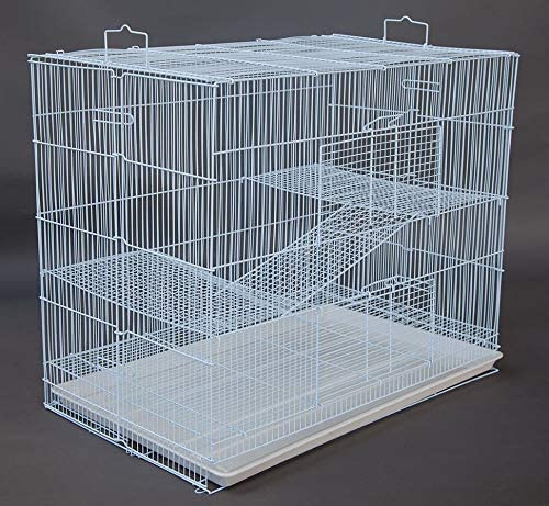 Photo 1 of 3-Levels Ferret Chinchilla Hamster Suger Glider Gerbil Rats Mouse Mice Guinea Pig Rodent Degu Dagus Small Animal Chew Free Cage, Tight 3/8-Inch Bar Spacing