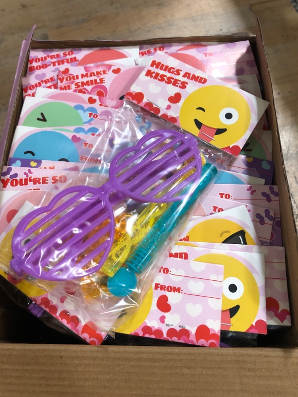 Photo 3 of 28 Pack Kids Valentines Day Gift Novelty Toy Set Includes Foam Planes,Shutter Shades,Bubble Wands,Sticky Hands,Spring Toys,for Classroom Exchange Prizes,Valentine Party Favors,Valentine‘s Gifts