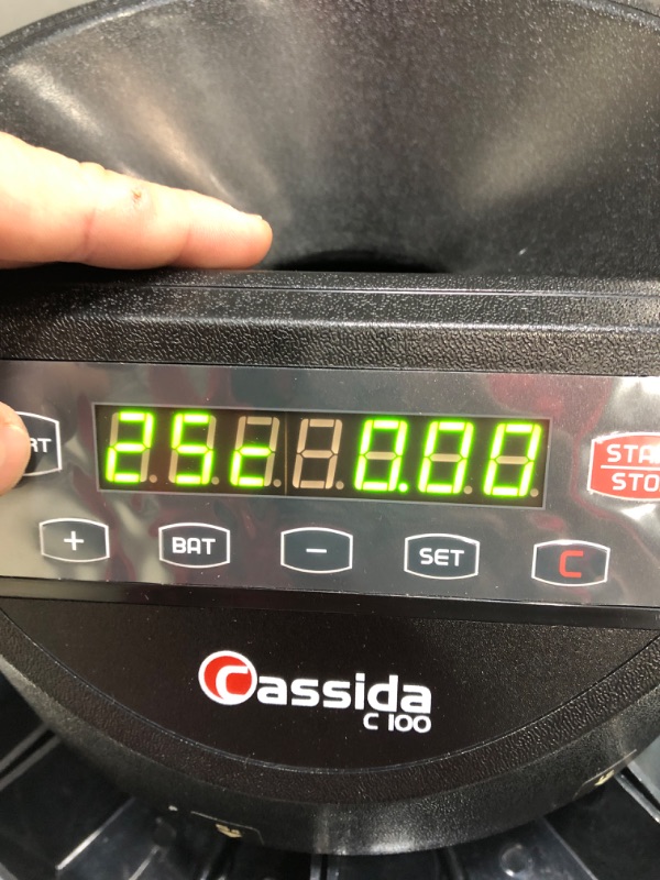 Photo 4 of Cassida C100 Electronic Coin Sorter/Counter, Countable Coins 1¢, 5¢, 10¢, 25¢, 250 Coins/min, 110 VAC & 6600 UV/MG – USA Business Grade Money Counter with UV/MG/IR Counterfeit Detection Coin Sorter + Money Counter 6600 UV/MG