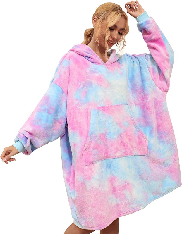 Photo 1 of 
Wearable Blanket Hoodie for Women Girls - Fleece Oversized Sweatshirt Blanket Christmas Birthday Gifts Ideas, Super Soft Warm Sherpa Fuzzy Hoodies,...
Size:adult & teen
Color:Blue & Pink
