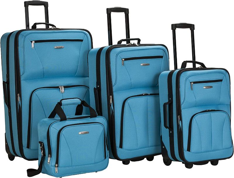 Photo 1 of 
Rockland Journey Softside Upright Luggage Set, Expandable, Turquois, 4-Piece (14/19/24/28)