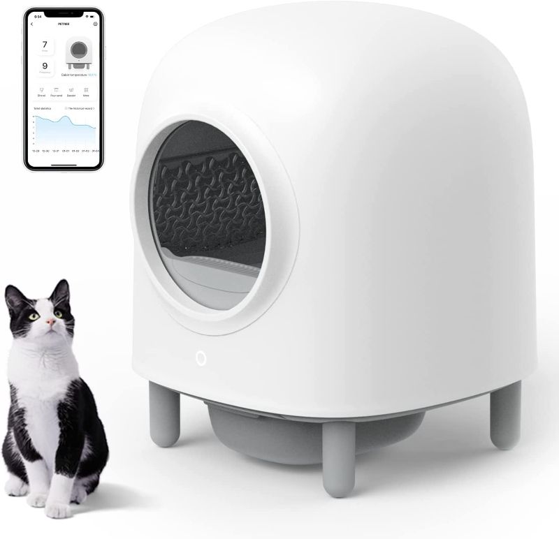 Photo 1 of 
Like New***&*Petree Self Cleaning Cat Litter Box, No More Scooping Automatic Cat Litter Box with APP Control, Safety Protection, Odor Removal, Large Space for Multiple Cats