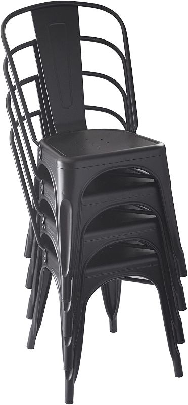 Photo 1 of 
Amazon Basics Metal Dining Chairs - Set of 4, Black