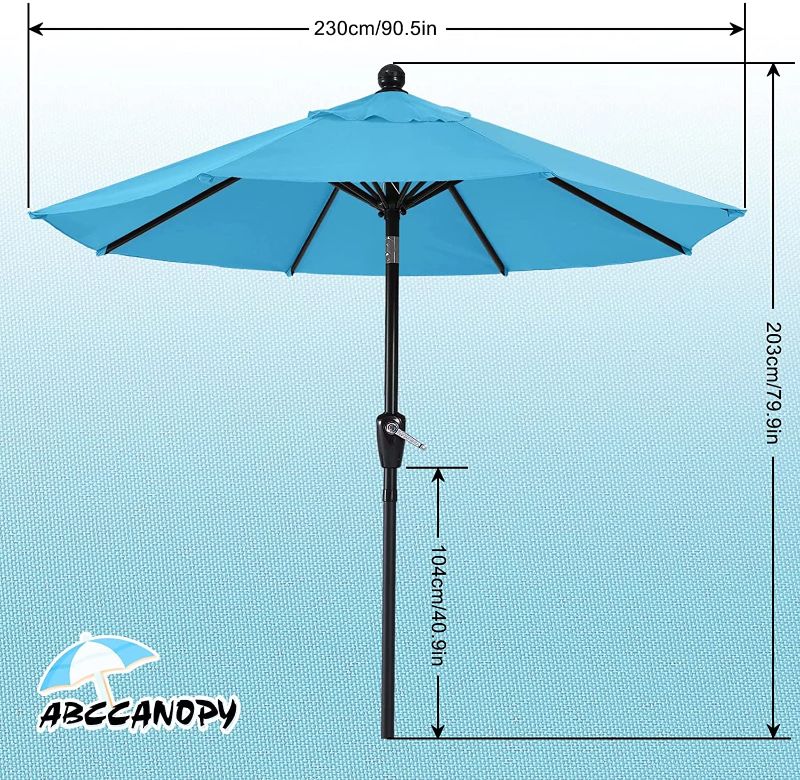 Photo 1 of 
ABCCANOPY Durable Patio Umbrellas 7.5' Turquoise
Color:Turquoise
Size:7.5FT
Style:basic