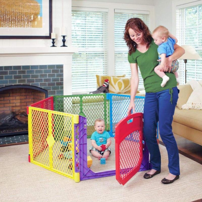 Photo 1 of 
Toddleroo by North States Superyard Colorplay Ultimate 6 Panel Baby Play Yard, Made in USA: Safe Play Area Indoors/Outdoors. Carrying Strap.
