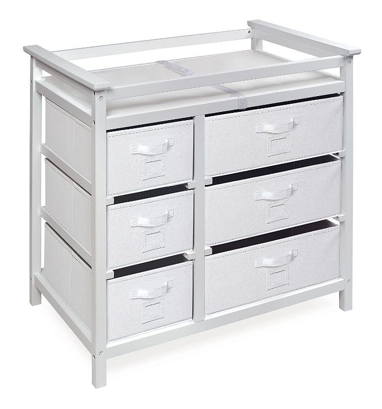 Photo 3 of 
Modern Baby Changing Table with 6 Storage Baskets and Pad
Color:White/Gray