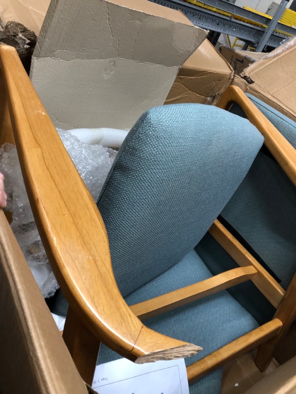 Photo 5 of **PARTS ONLY!! Christopher Knight Home Haddie Wood Frame Club Chair, Light Blue