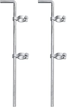 Photo 1 of 1-5/8" × 32" Chain Link Cane Bolt, VIVIDA Gate Drop Rod for Single or Double Gate, Galvanized Steel, 2 Pack
