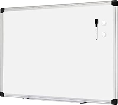 Photo 1 of Amazon Basics Magnetic Dry Erase White Board, 36 x 24-Inch Whiteboard - Silver Aluminum Frame
