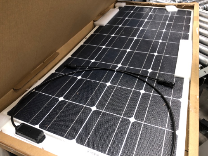 Photo 2 of ***PANEL ONLY****Renogy Flexible Solar Panel 100 Watt 12 Volt Monocrystalline Semi-Flexible Bendable Mono Off-Grid Charger & Renogy 10 Amp 12V/24V PWM Negative Ground Solar Charge Controller Compact Design 100W Flexible Solar Panel + Solar Charge Controll