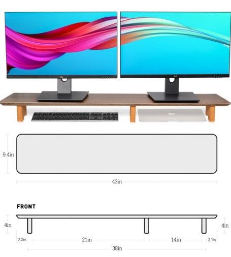 Photo 1 of Aothia Monitor Stand,Wooden Riser Supports Laptop Computer/TV