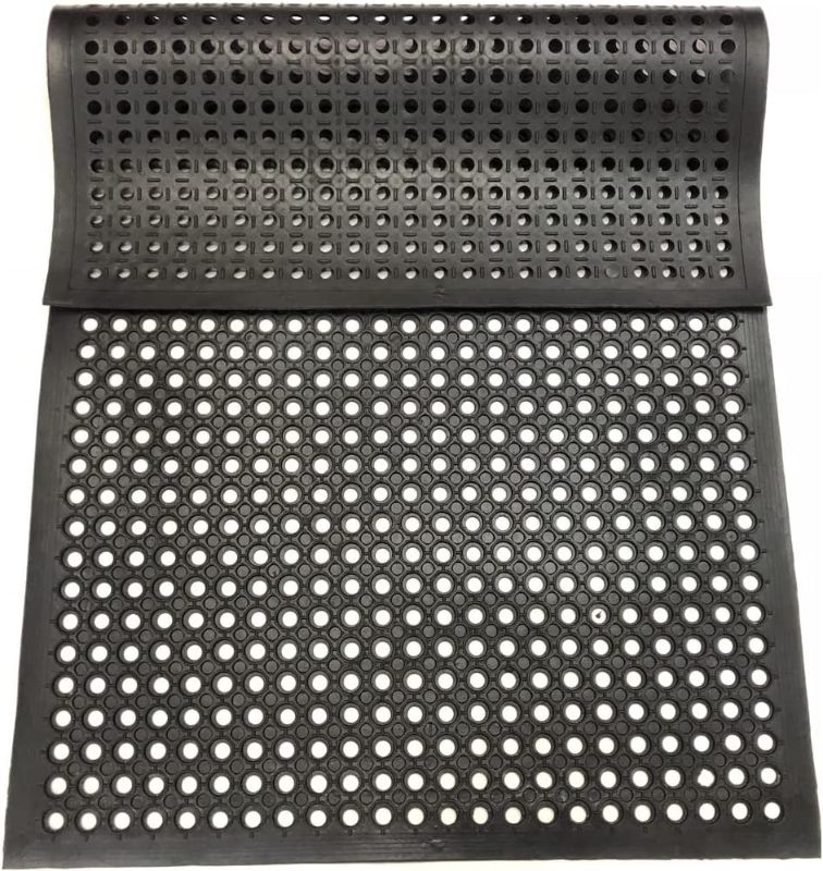 Photo 2 of 
uyoyous Commercial Kitchen Floor Mats 59 x 35.4 Inch Non-Slip Rubber Drainage Mat Indoor Ourdoor Rubber Floor Mat Roll with drainage holes