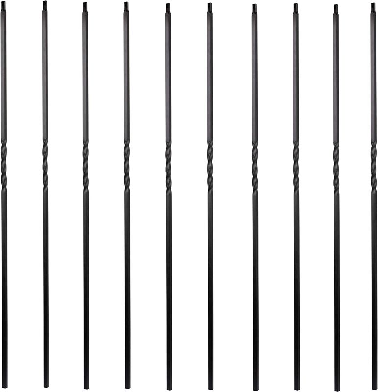 Photo 1 of 
S04 - Wrought Iron Balusters – Set of 10 Deck Balusters - Decorative Metal Balusters for Decks – Spiral Stair Railing - 1/2 -inch Hollow Single Twist Iron...