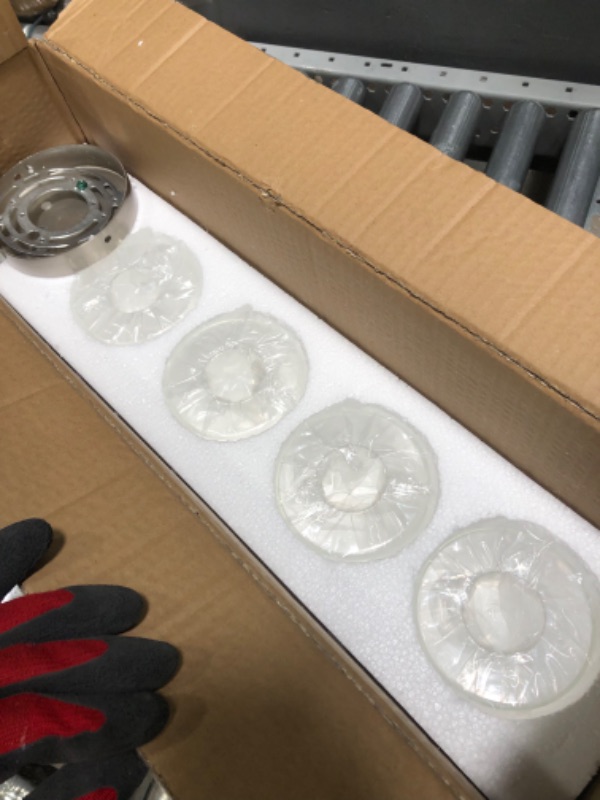 Photo 1 of *NOT exact stock photo, use for reference*
 4-Light Bathroom Lighting Fixture with Clear Glass Shade Chrome Finish