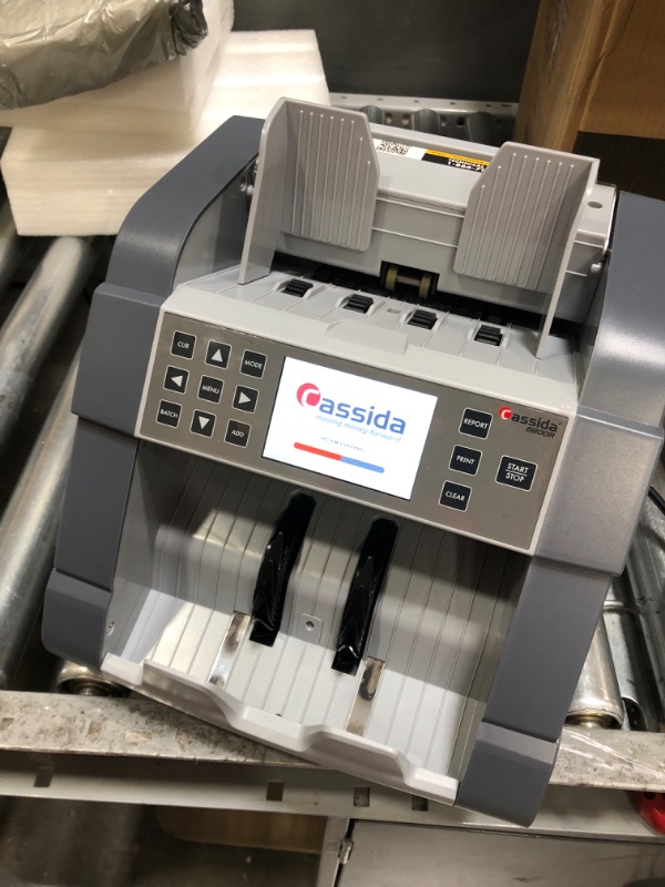 Photo 2 of Cassida 8800R USA Premium Bank-Grade Mixed Denomination Money Counter Machine, Advanced Counterfeit Detection, Multi-Currency, Includes External Display, Printing Enabled