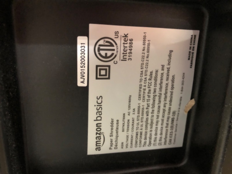 Photo 2 of Nonfunctional-Amazon Basics 150-Sheet Autofeed Micro-Cut Paper Shredder 150 Sheet Shredder