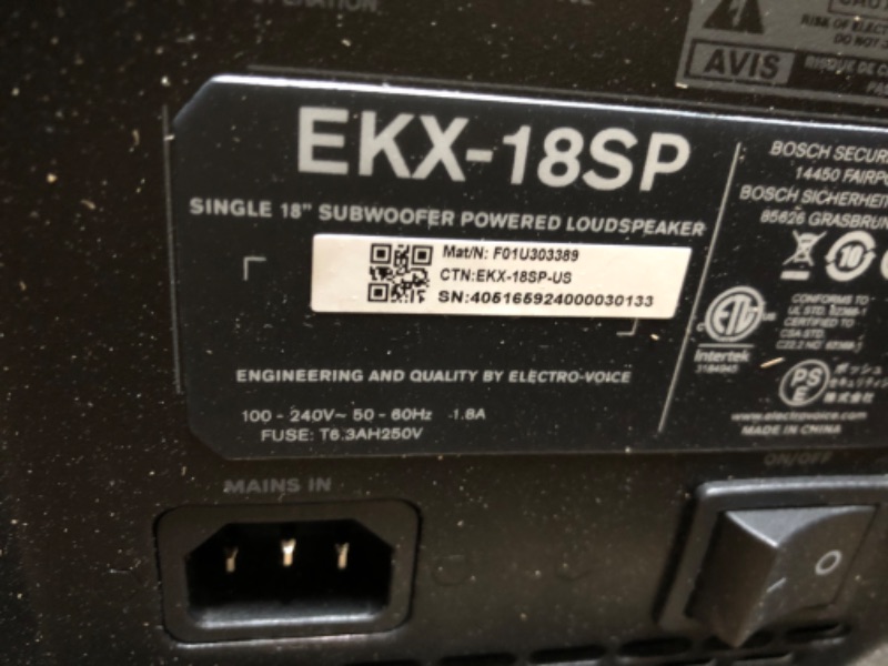 Photo 5 of INCOMPLETE / DAMAGED ITEM
Electro-Voice EKX18SP 18" 1300 Watt Powered Subwoofer
